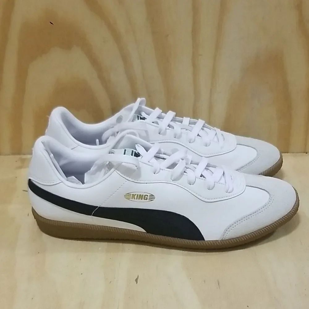 PUMA Men's King 21 IT White/Black/Gum Indoor Soccer Shoes Size 13